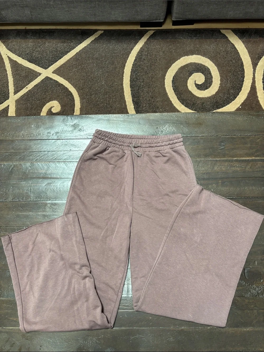Hello Frankie Kids Wide-Leg Knit Pants in Mauve
